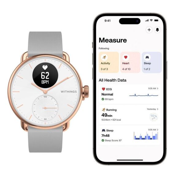 Withings - Withings Scanwatch 38mm - Rose Gold/White Gold/White - Picture 4 of 5